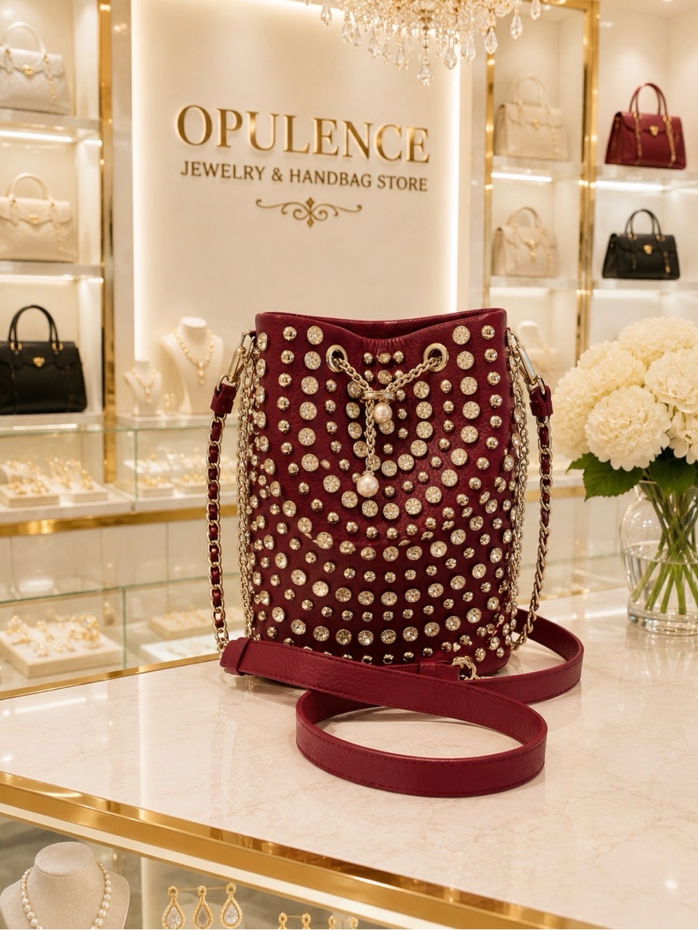 Purple Rhinestone Bag